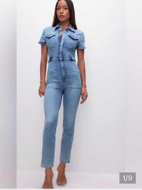 Good American Pants - Good American Fit For Success  Denim Jumpsuit Size Large